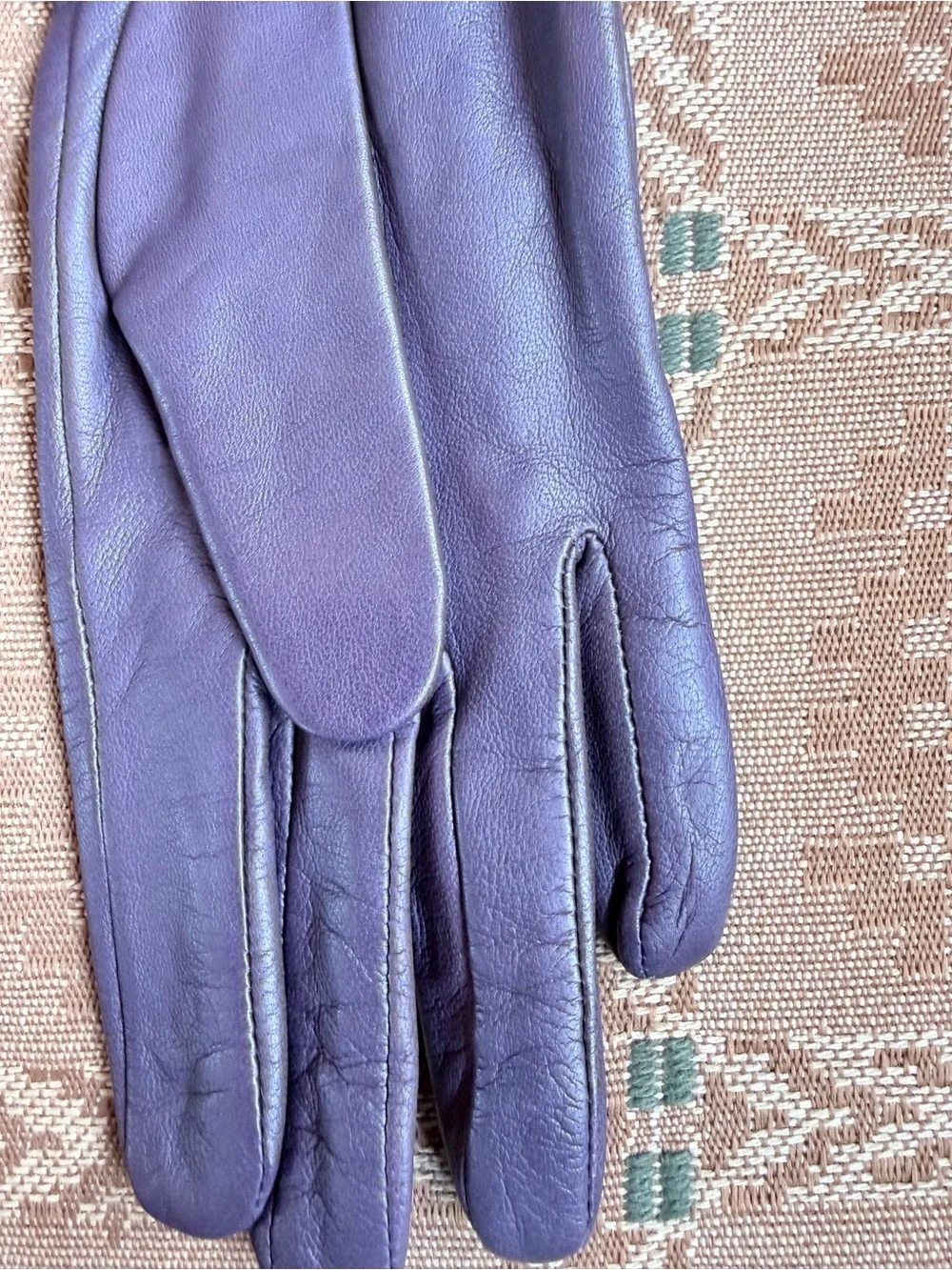 Cole Haan Purple Leather Gloves | Knot Detail | Women’s Dress Gloves